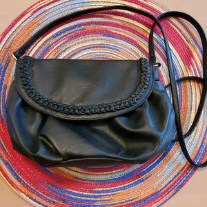 Black Pleather Crossbody purse